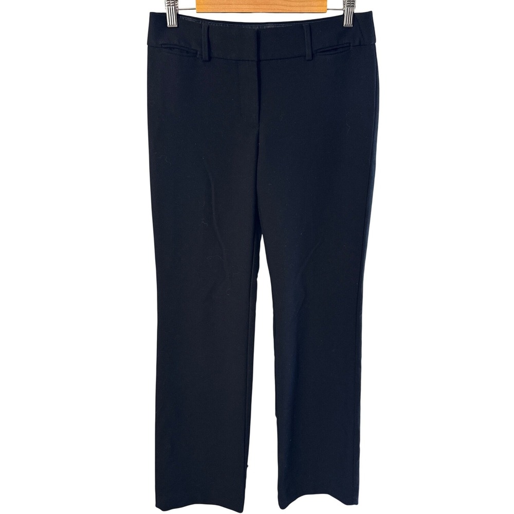 LOFT Marisa Trouser Pants Womens 2T Black Straight Leg Stretch Workwear 487127